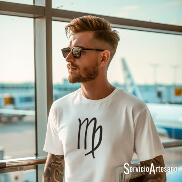 Camiseta Blanca con el símbolo de Virgo Hombre
