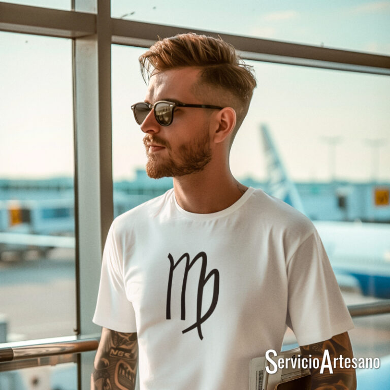 Camiseta Blanca con el símbolo de Virgo Hombre