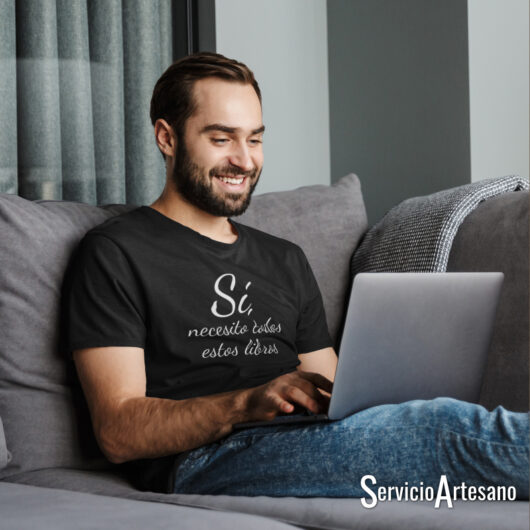 Camiseta Negra "libros" hombre