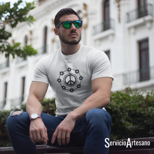 Mandala Solar con Símbolo de la Paz Negro Hombre