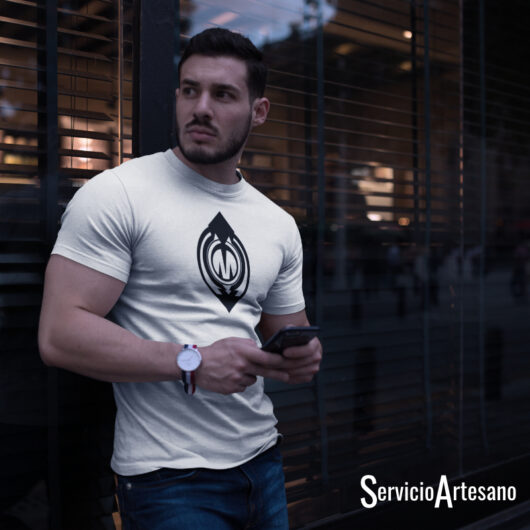 Camiseta Blanca con Insignia «Ojo del Guardián» Hombre