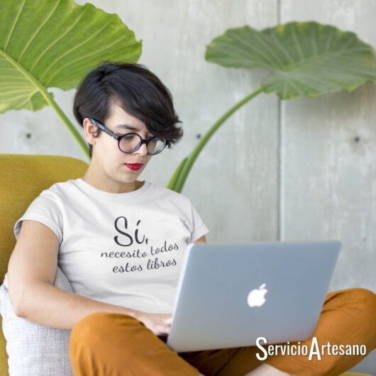 Camiseta Blanca "Libros" mujer