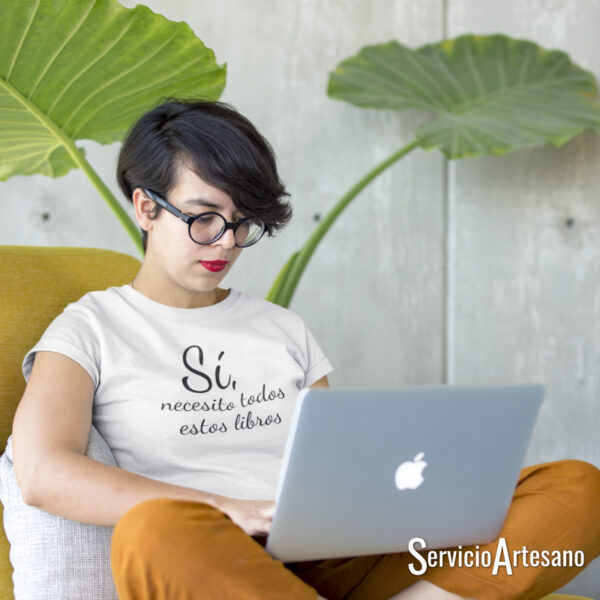 Camiseta Blanca "Libros" mujer