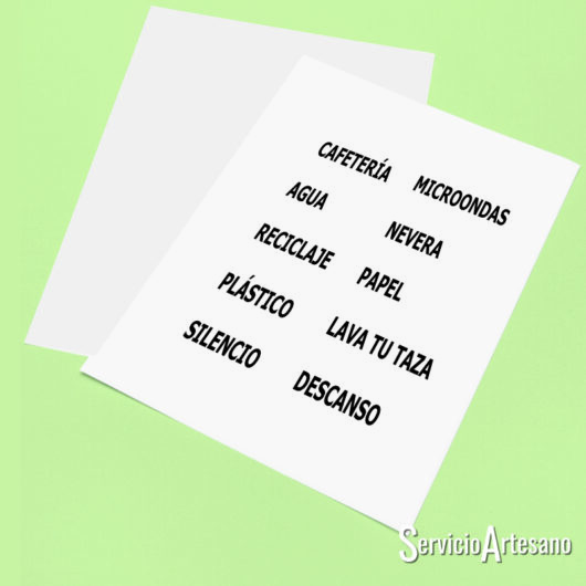 Pack 10 Vinilos de Corte - Zona de Descanso y Office (Altura 2cm)