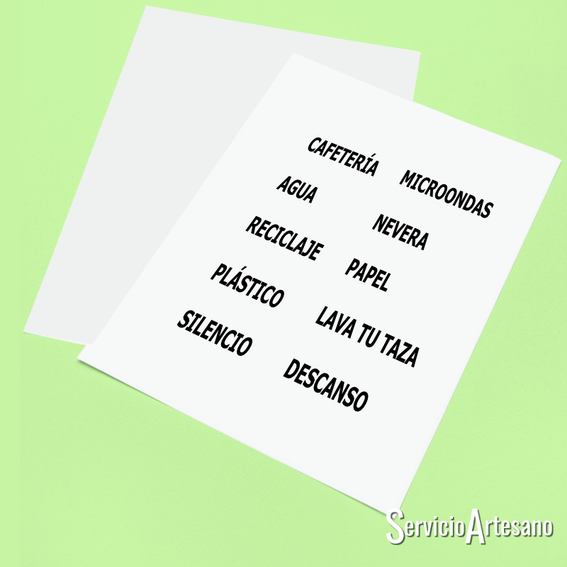 Pack 10 Vinilos de Corte - Zona de Descanso y Office (Altura 2cm)